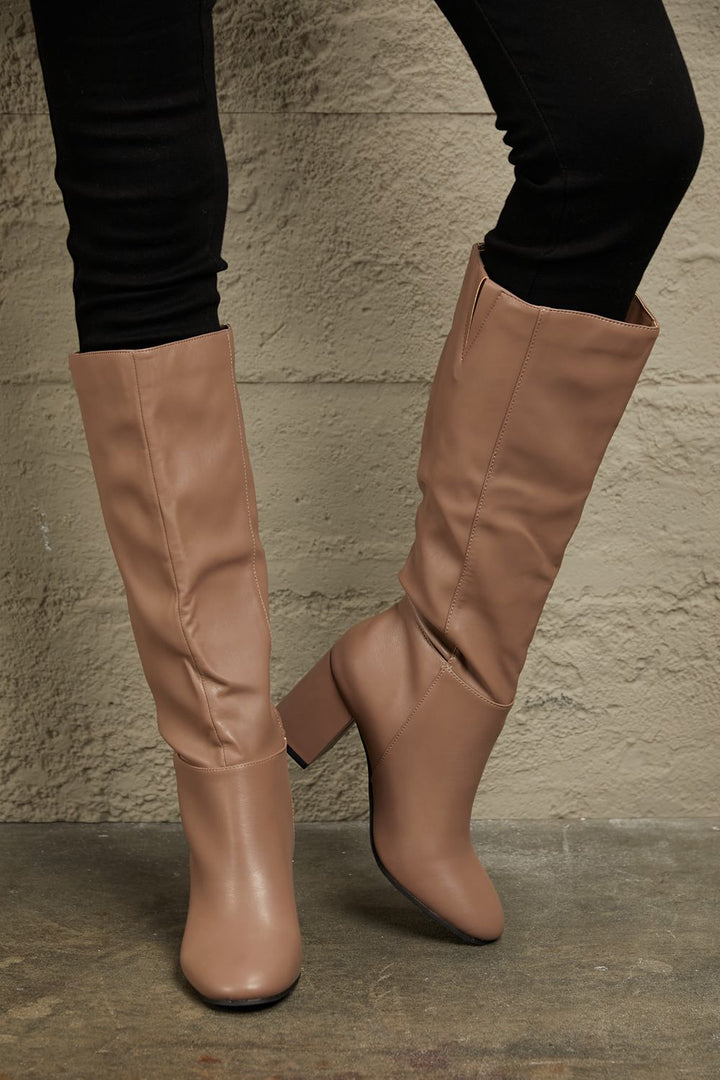 Tan high boots
