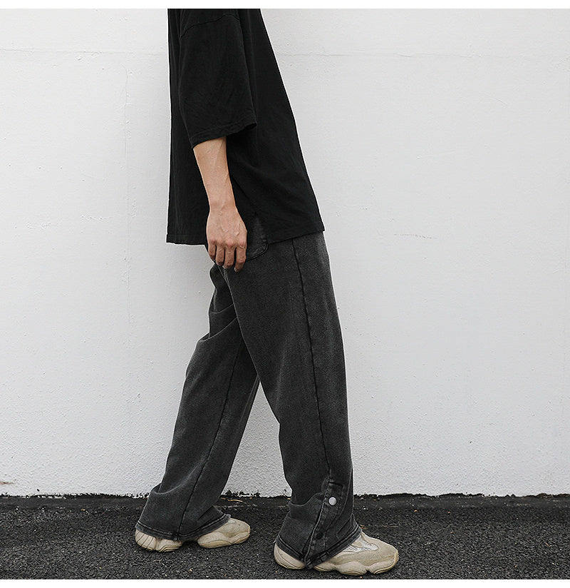 Slit loose terry sweatpants