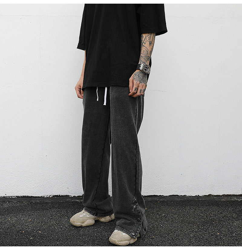 Slit loose terry sweatpants