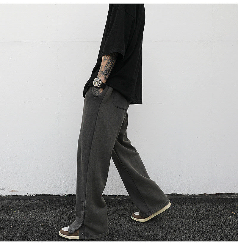 Slit loose terry sweatpants