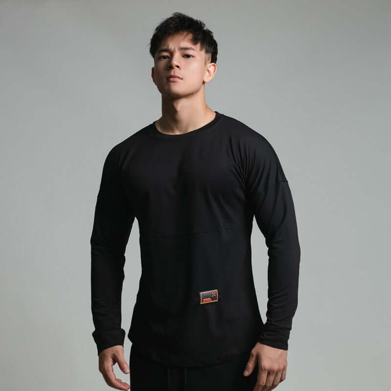 Men's Splice Solid Breathable Fitness Shirt