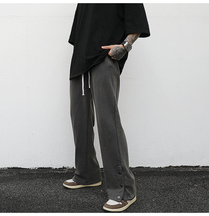 Slit loose terry sweatpants