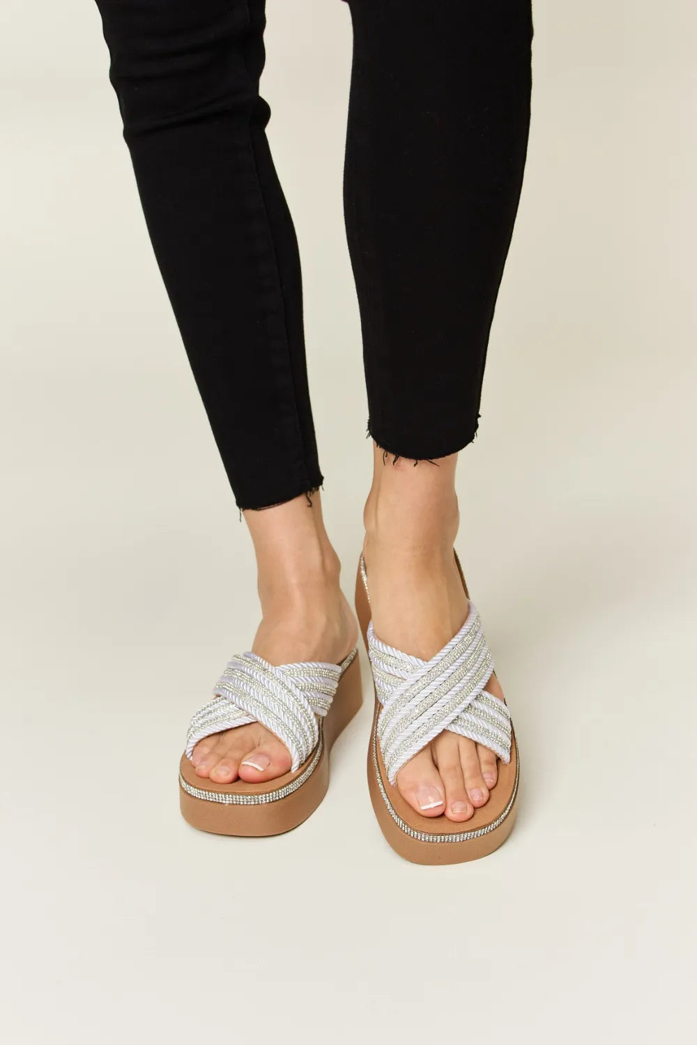 Silver strappy sandals 
