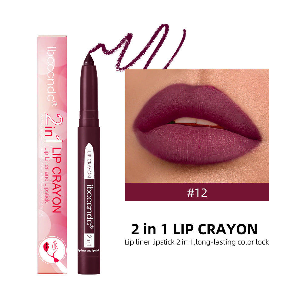 Two-in-one Lip Liner Long Lasting Waterproof Matte