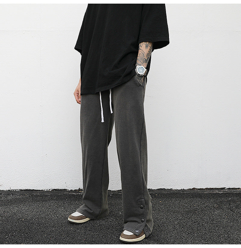 Slit loose terry sweatpants