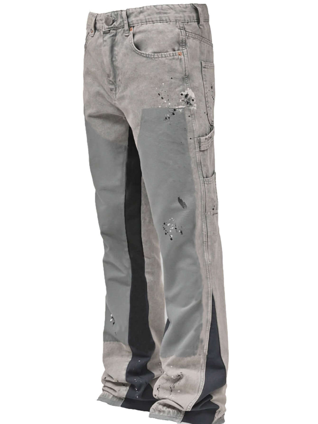 Men's Elastic Patch Denim Laminated Bell-bottom Pants