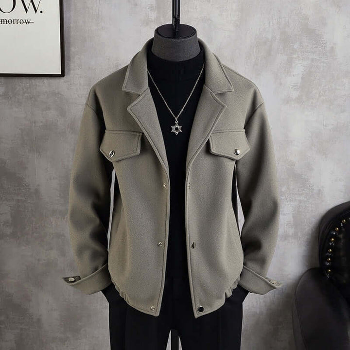 Suit Collar Woolen Jacket Coat Men's Thickened Casual Loose