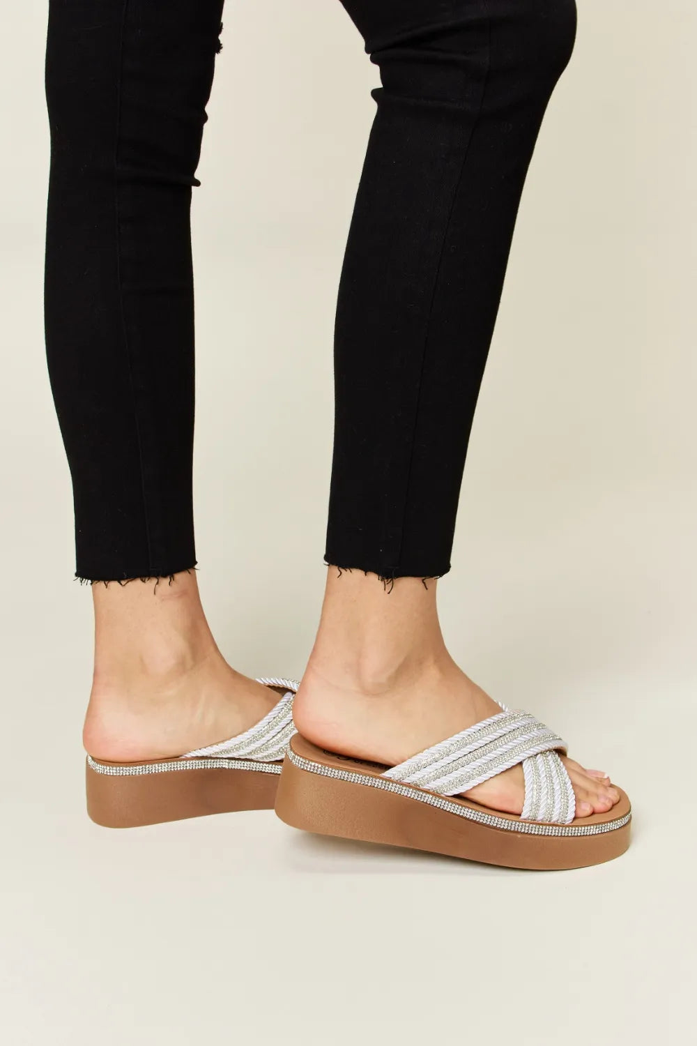 Silver platform sandals 