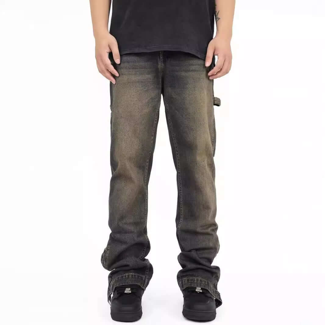 Street Scrape Straight High Street Casual Jeans Men