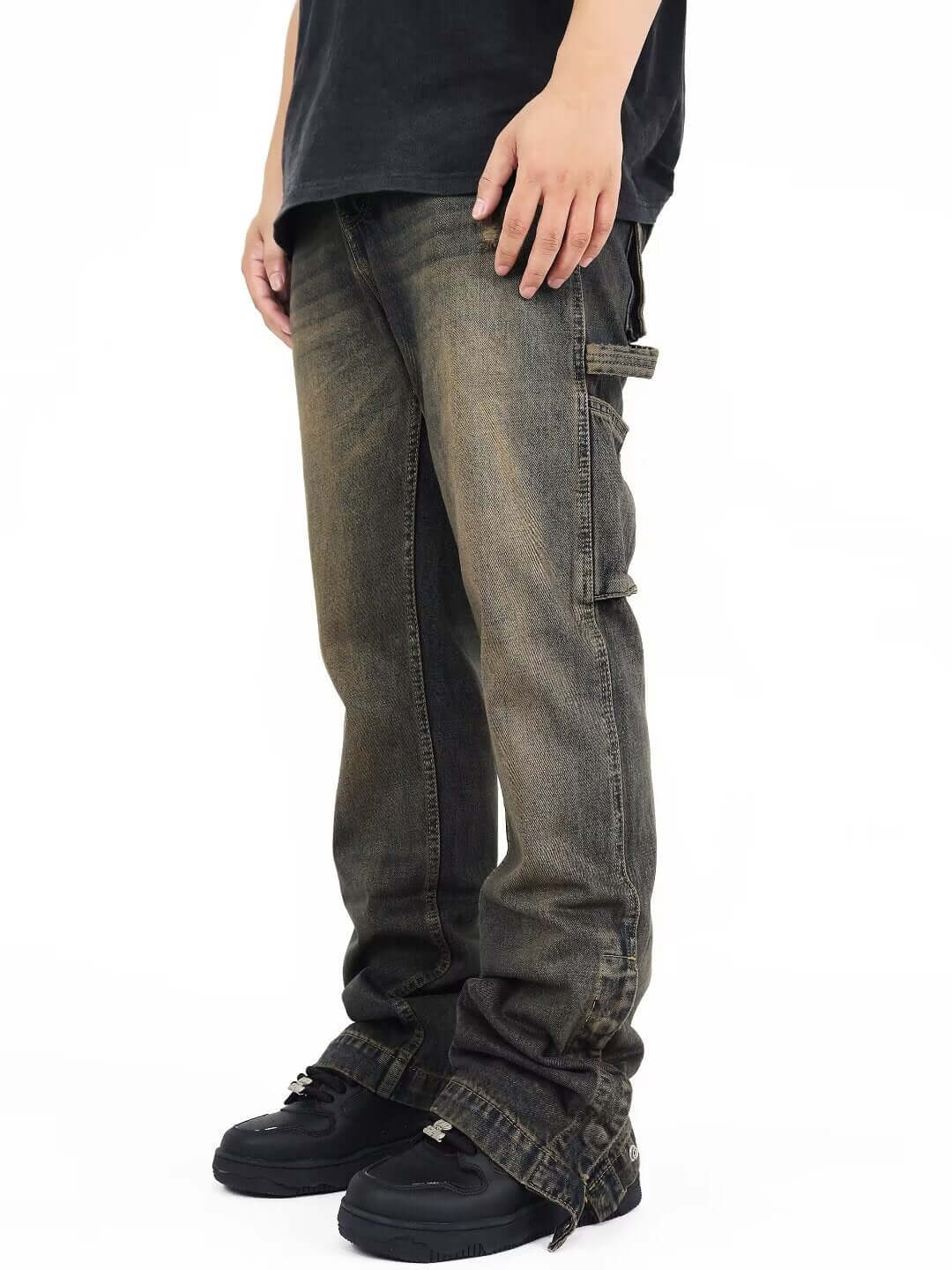 Street Scrape Straight High Street Casual Jeans Men