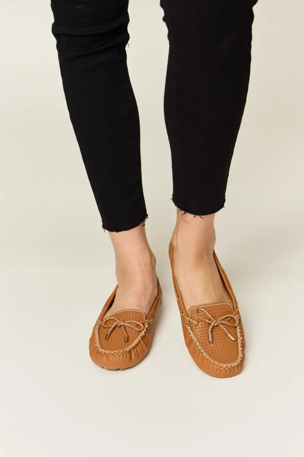 Brown loafers  with bow