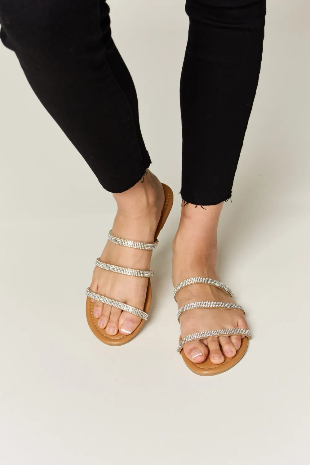 Silver tan sandals 