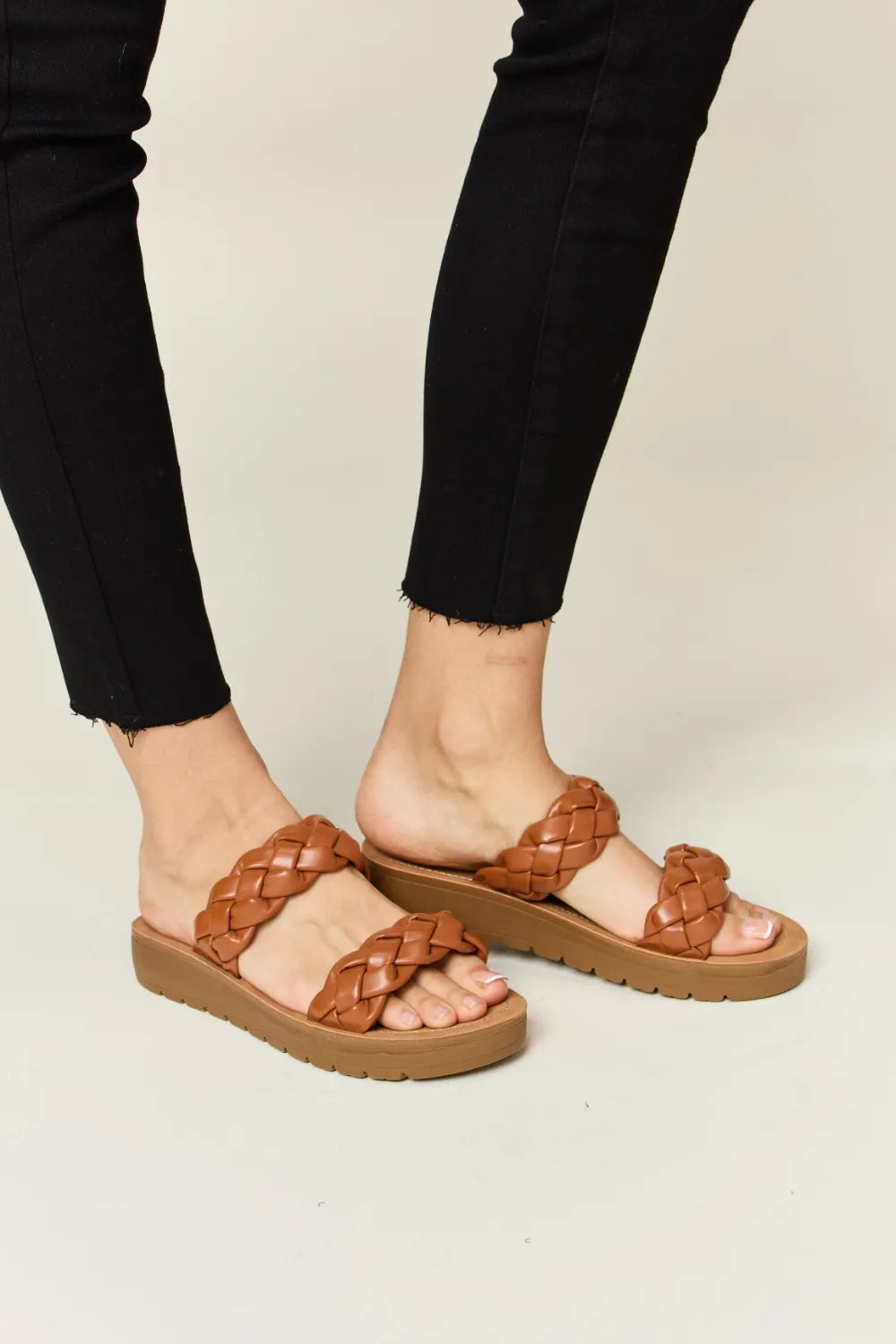 Brown woven sandals 